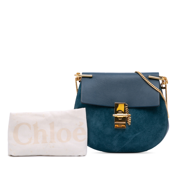 Pre-Loved Chloé Small Suede and Calfskin Drew Crossbody - Picture 12 of 12